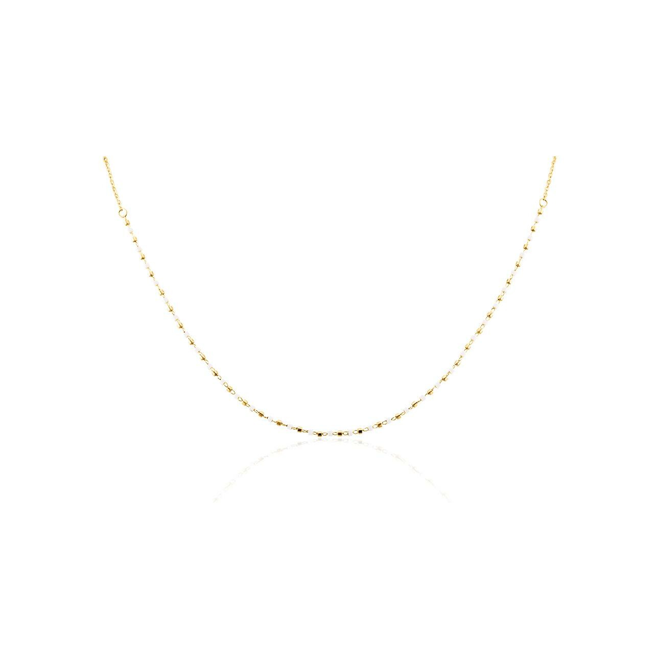 Collier Clyda L'intrépide en acier doré et perles Miyuki vue 2