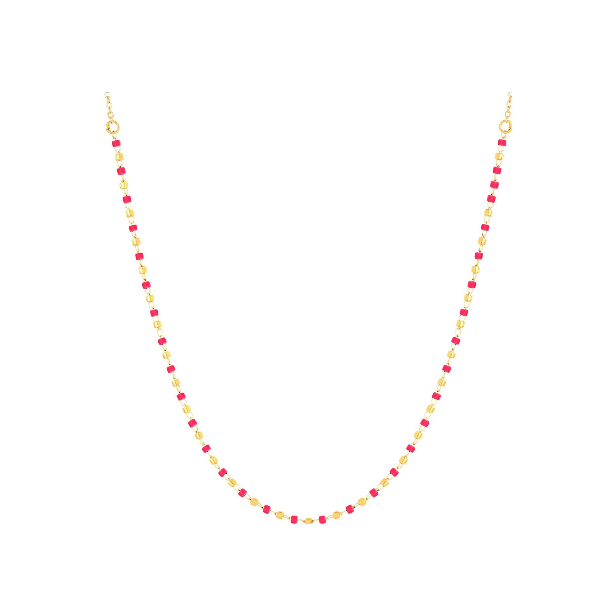 Collier Clyda L'intrépide en acier doré et perles Miyuki vue 1