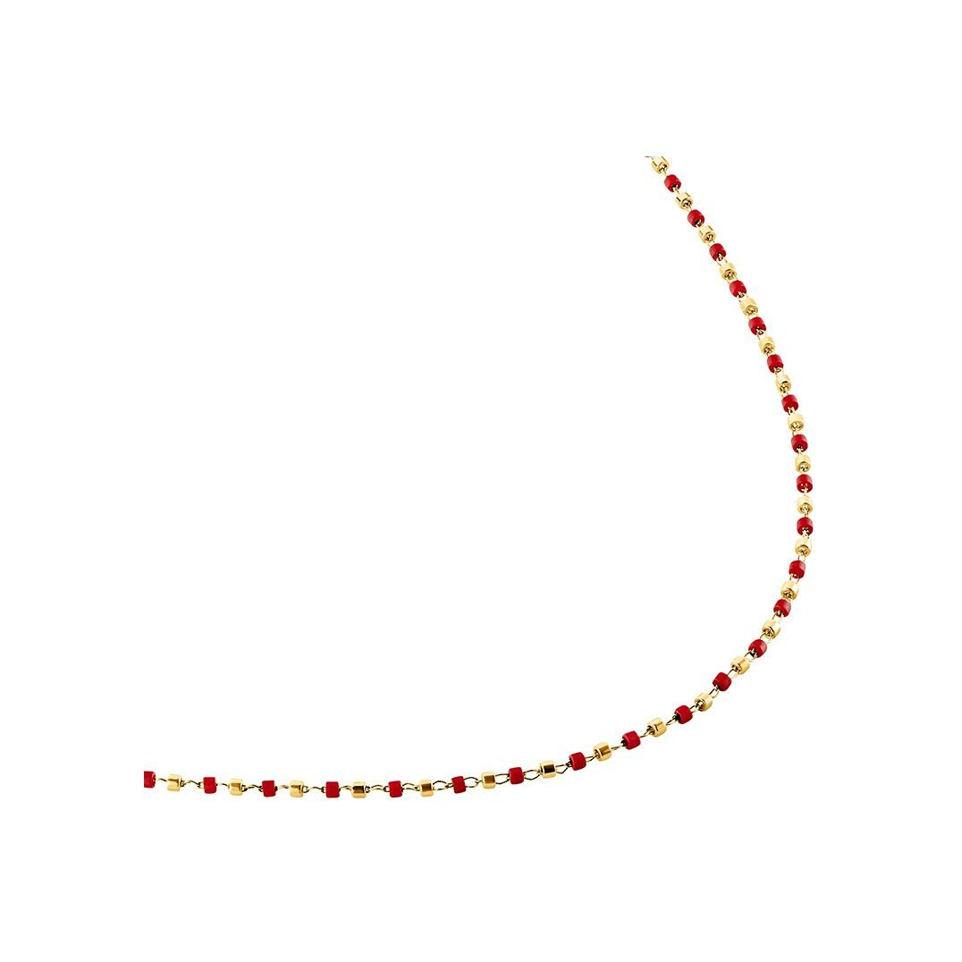 Collier Clyda L'intrépide en acier doré et perles Miyuki vue 3