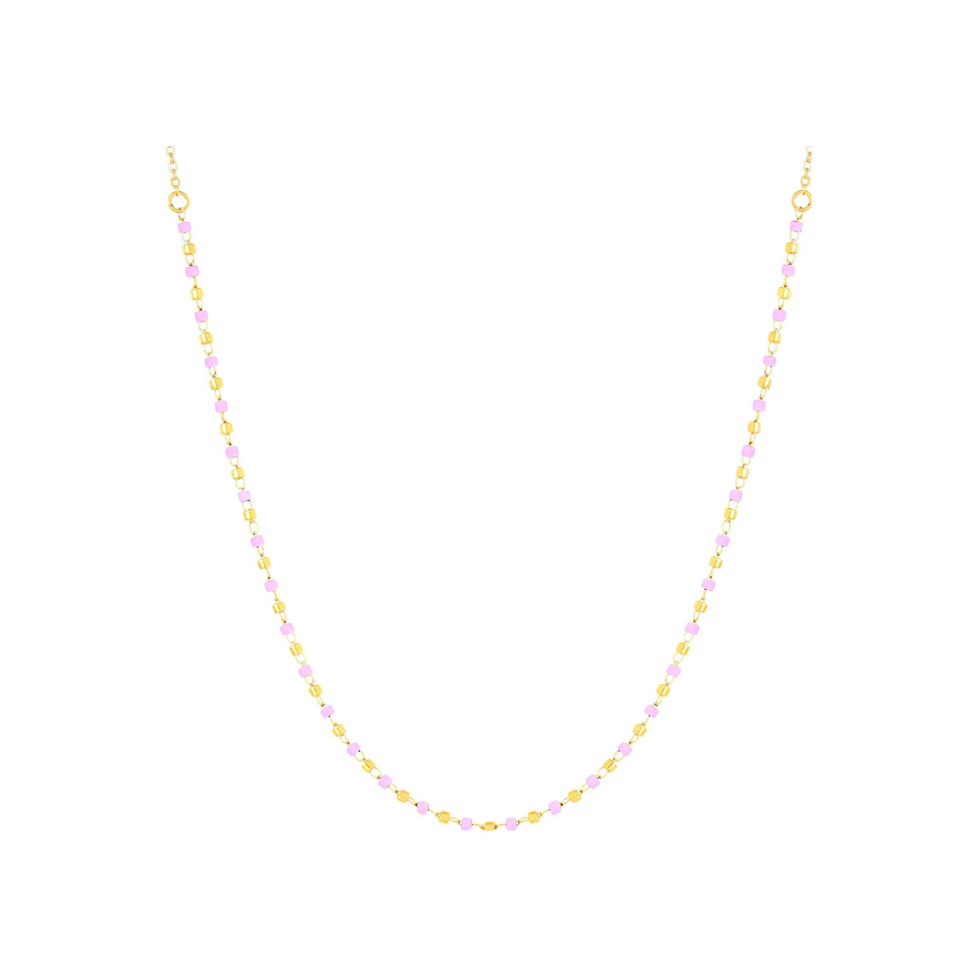 Collier Clyda L'intrépide en acier doré et perles Miyuki vue 1