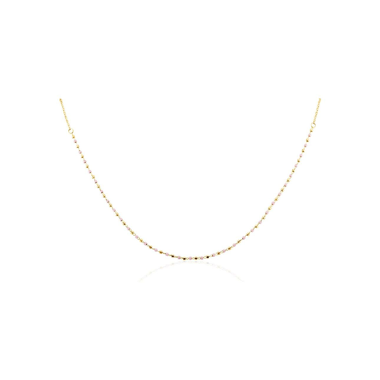 Collier Clyda L'intrépide en acier doré et perles Miyuki vue 2