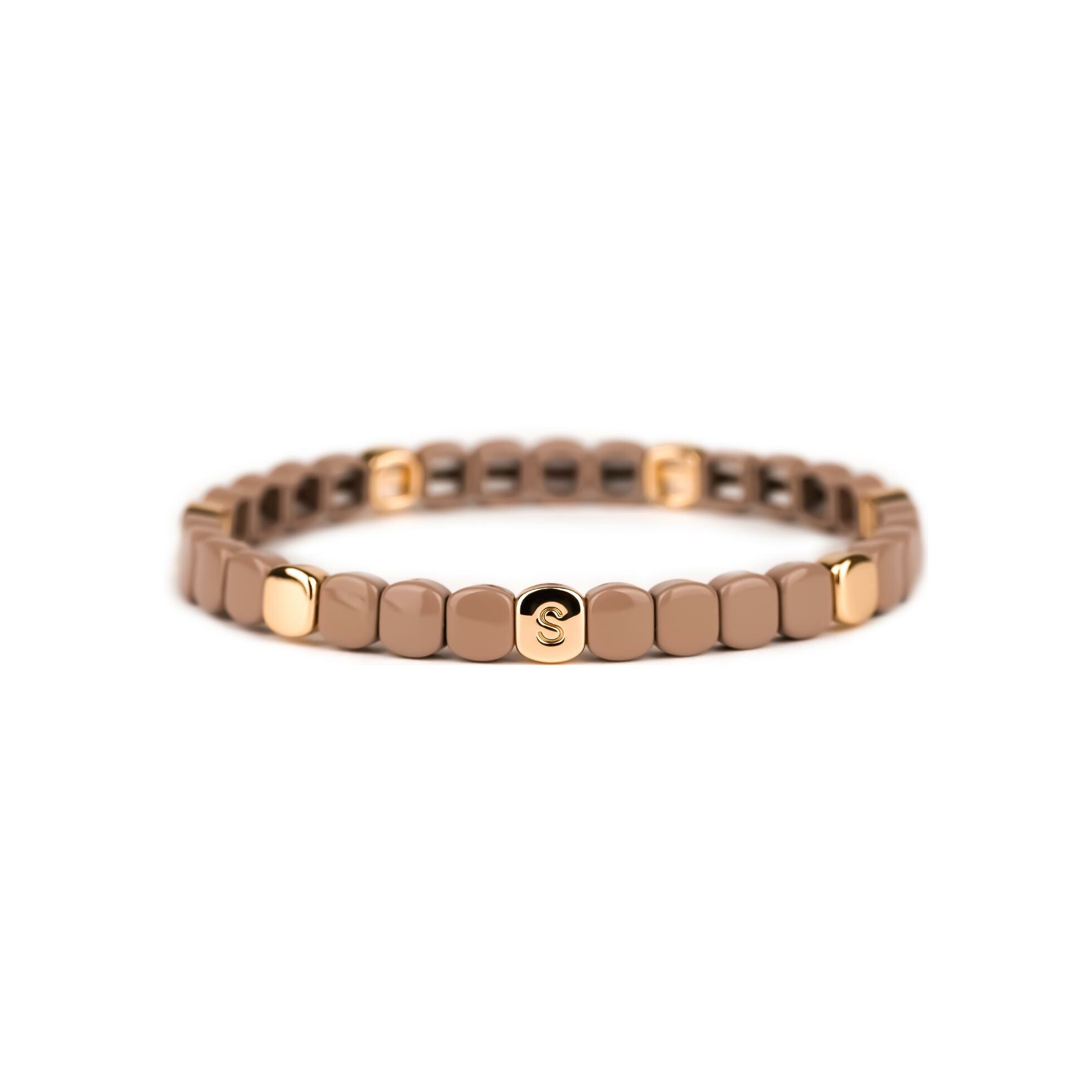 Bracelet Simone à Bordeaux Colorful Mini Moccha en métal doré émaillé 