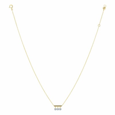 Collier La Brune & La Blonde PAMPILLES en or jaune et diamants de 0.30ct vue 1