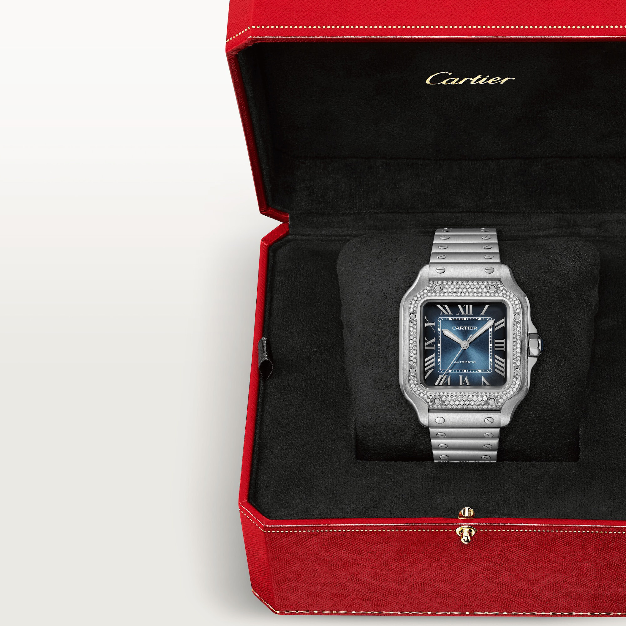 Santos De Cartier Watch, Medium Model, Automatic Movement, Steel ...