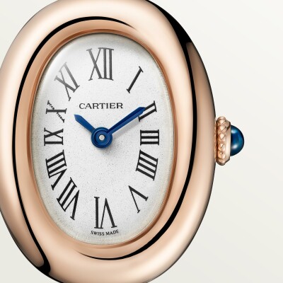 Montre Baignoire de Cartier, mini modèle taille 15, mouvement à quartz, or rose, cabochon de saphir vue 6