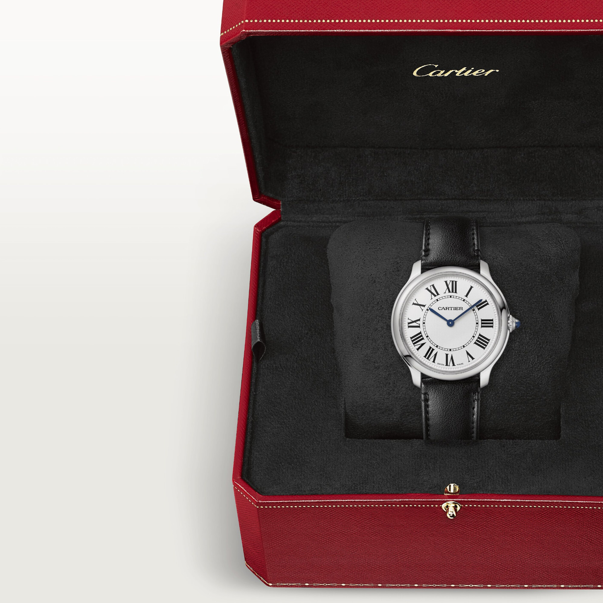 Purchase Ronde Must de Cartier watch, 36mm, quartz movement, steel, non- animal material bracelet