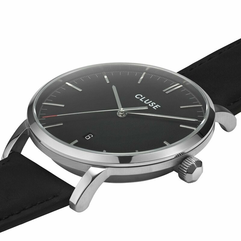 Achat Montre Cluse Aravis Leather Silver Black Black