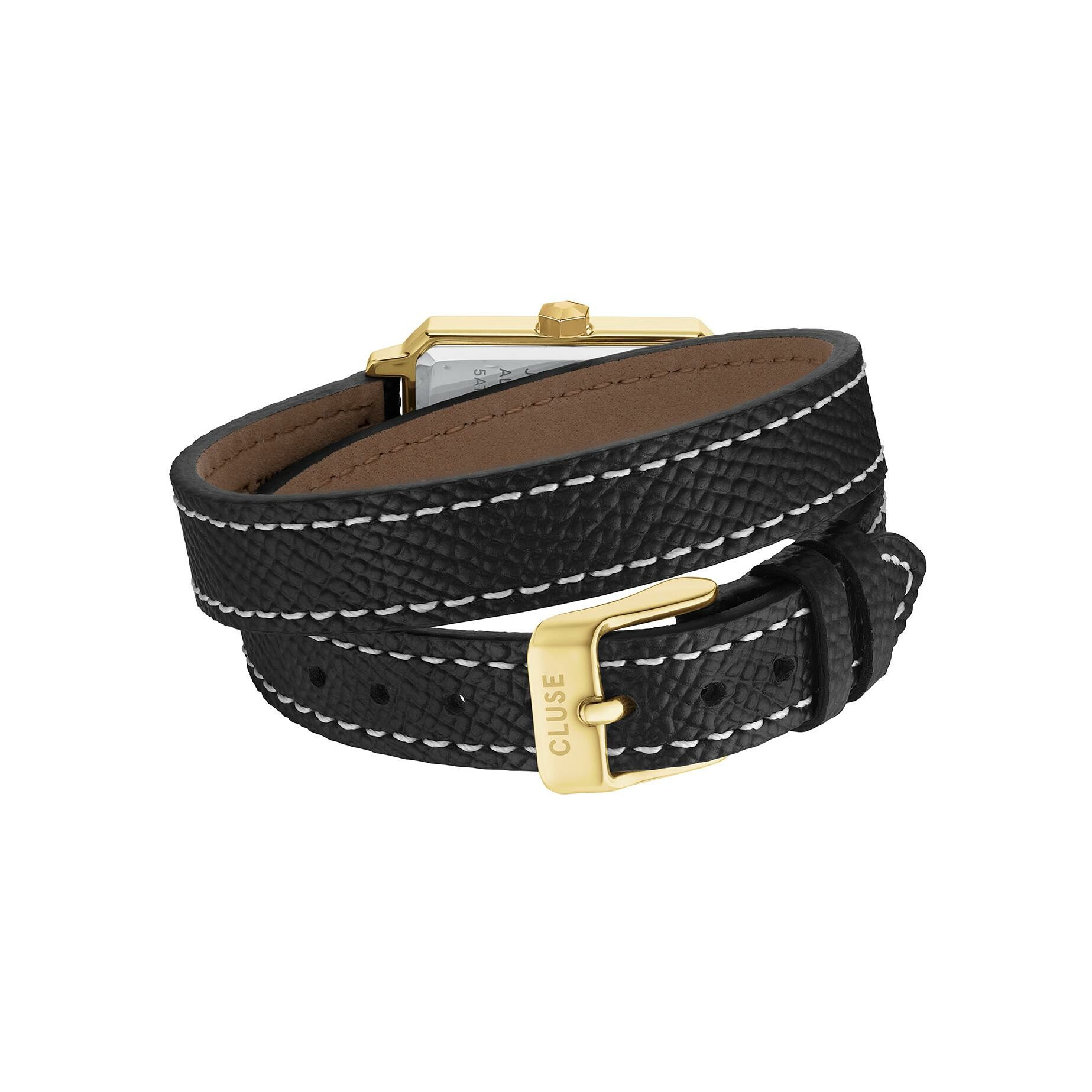 Montre Cluse Fluette Watch Double Leather, Black, Full Gold Colour vue 3
