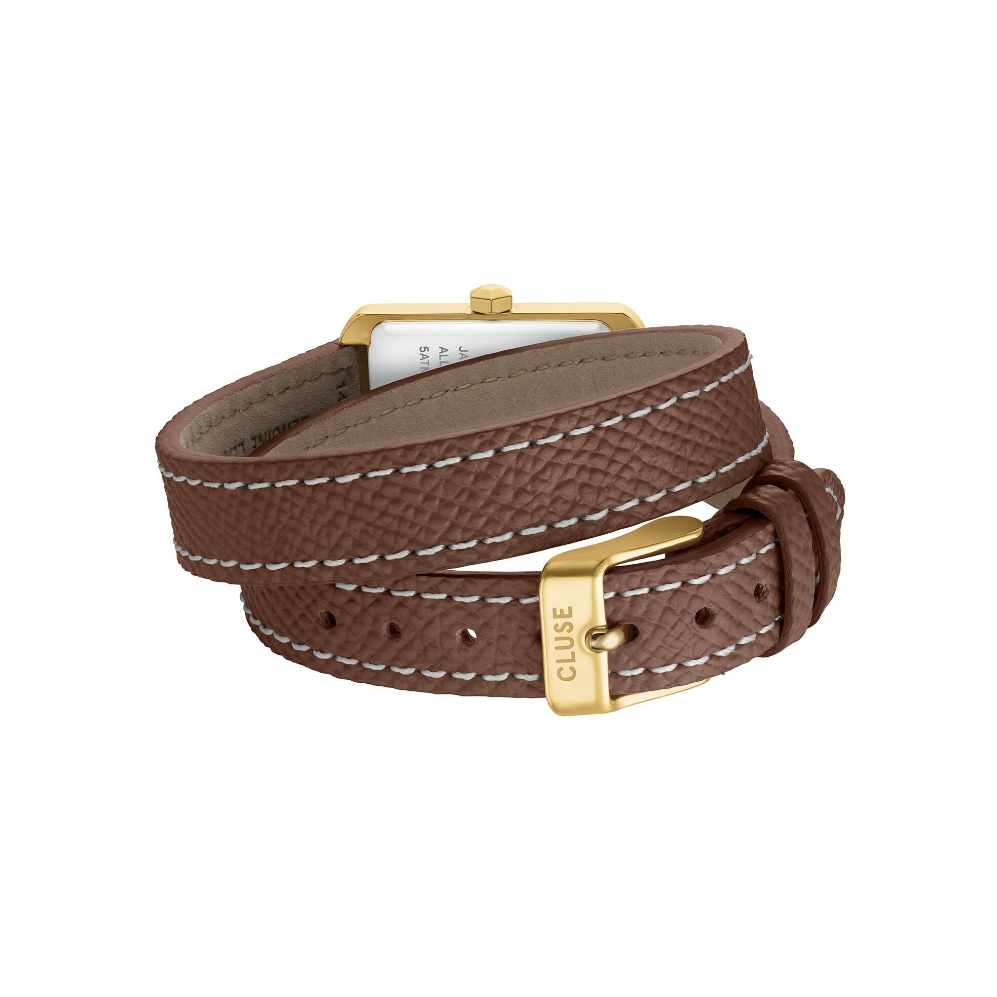 Montre Cluse Belisenna Watch Double Leather, Mocha, Gold Colour vue 3