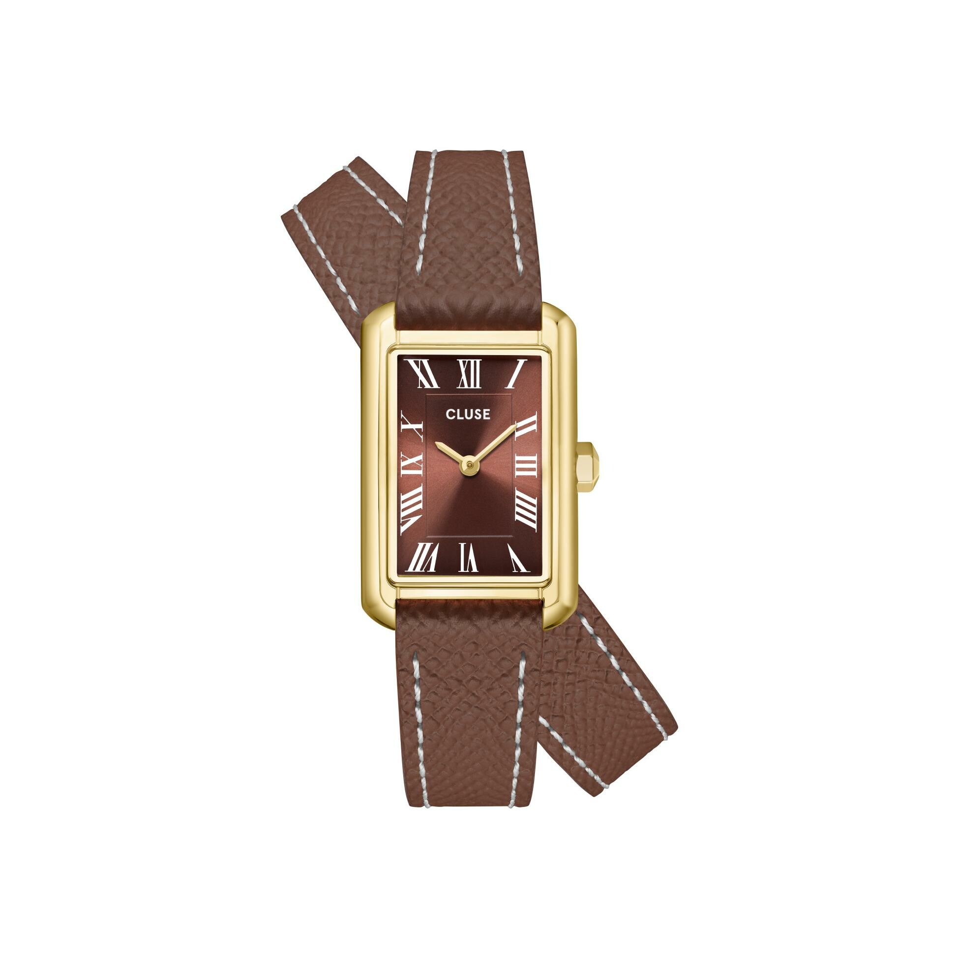 Montre Cluse Belisenna Watch Double Leather, Mocha, Gold Colour vue 1