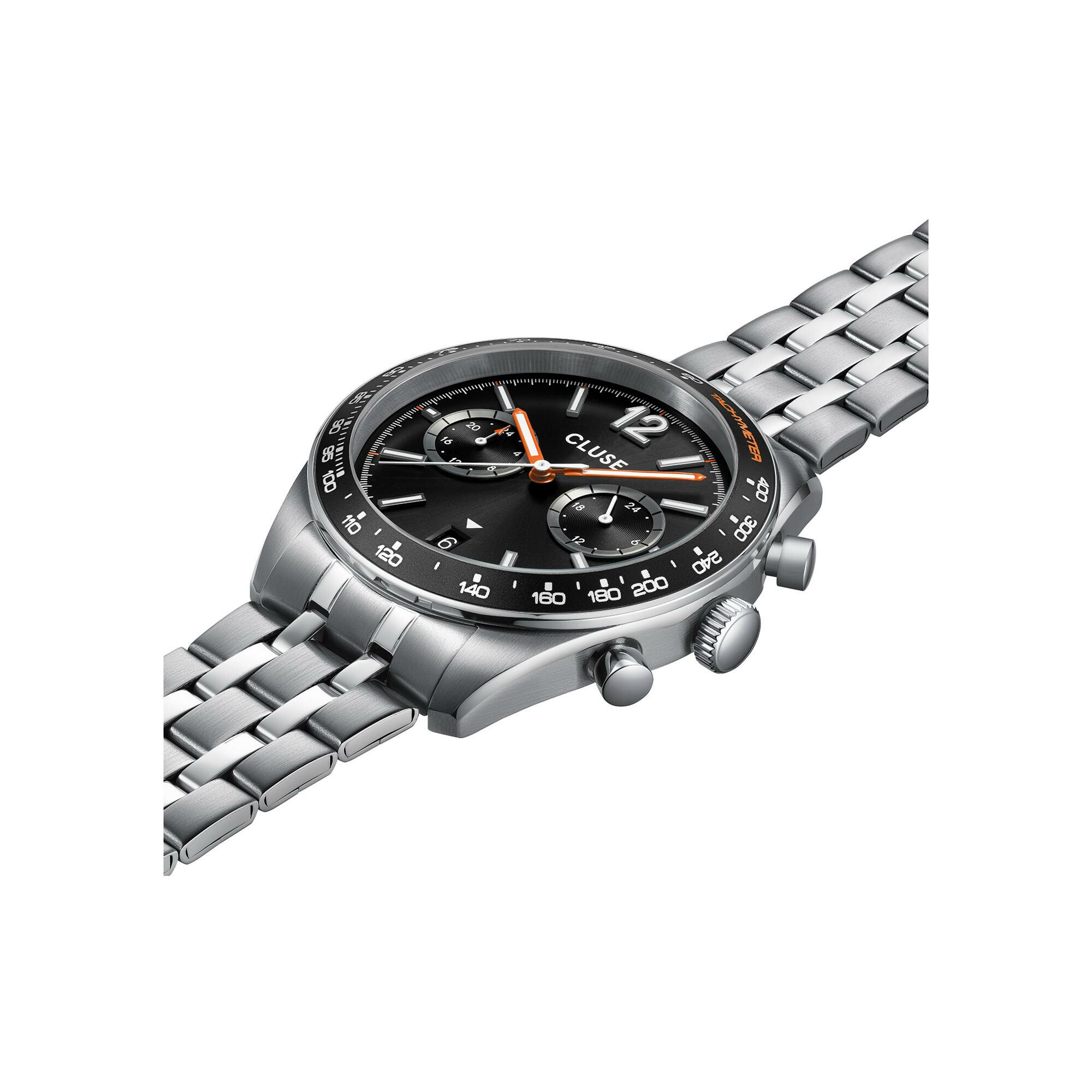 Montre Cluse Aravis Dual Timer Watch Steel, Black, Silver Colour vue 2