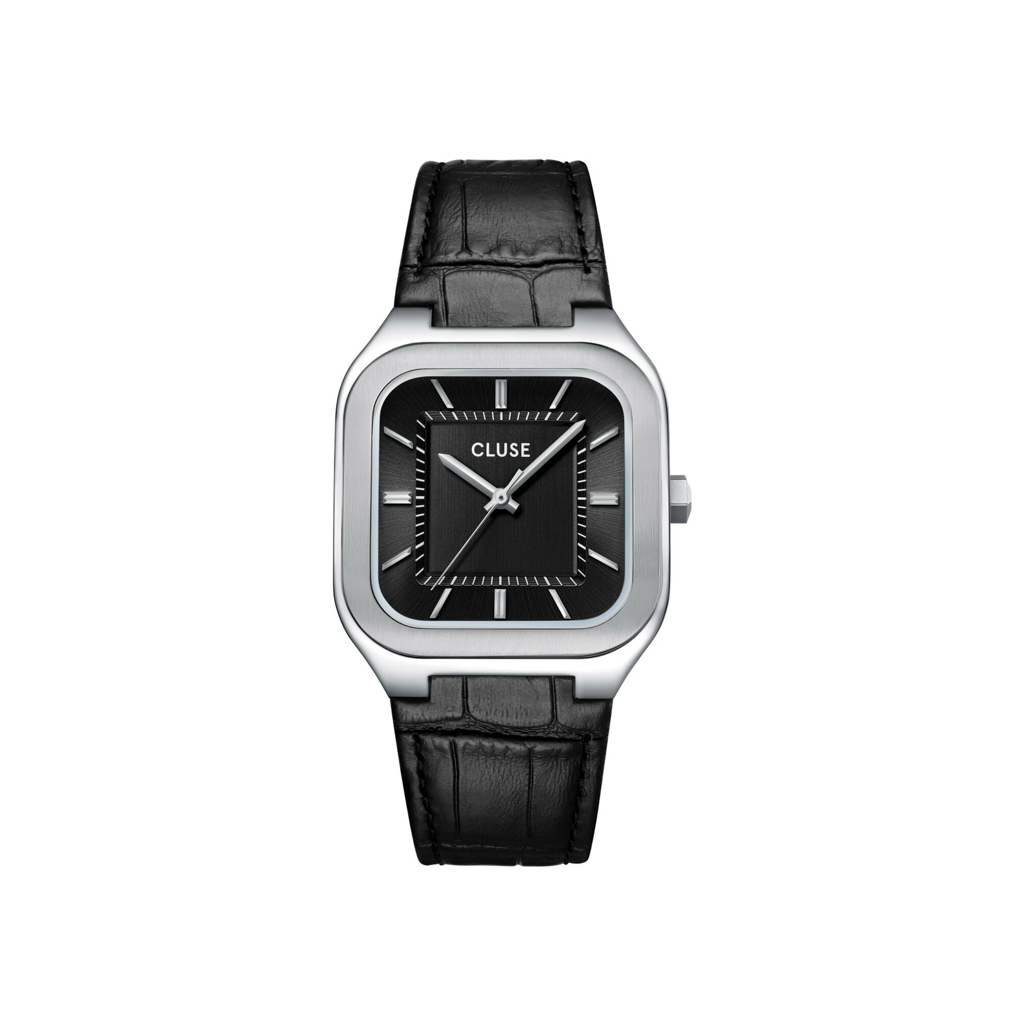 Montre Cluse Quadrus Leather, Black, Silver Colour vue 1