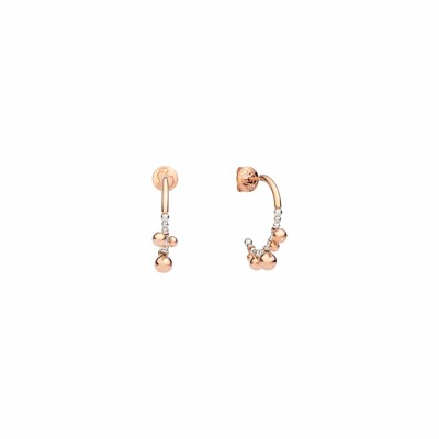 Boucles d'oreilles DoDo Bollicine petit modèle en or rose et argent vue 1