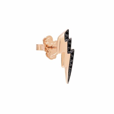 Mono Boucle d'oreille Dodo Éclair en or rose et diamants noirs vue 1