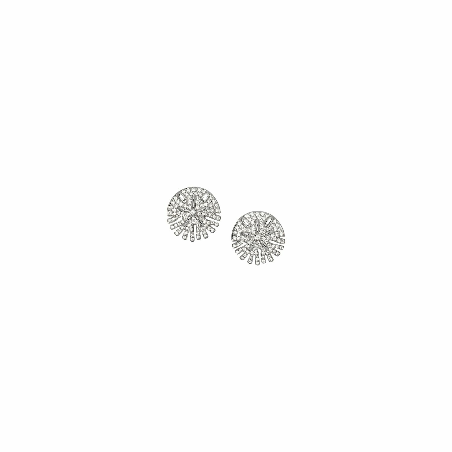Boucles d'oreilles Baby Sandola en or gris pavées diamants vue 1