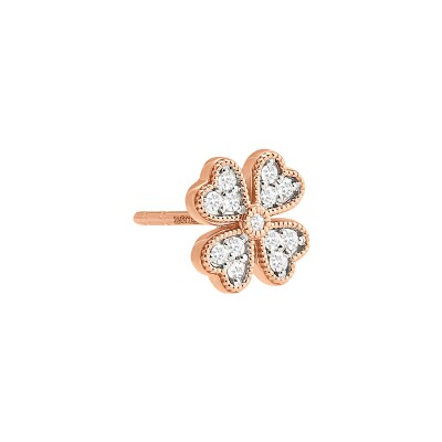 Boucles d'oreilles or rose et diamants vue 3