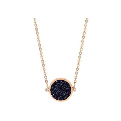 Ginette NY MINI EVER necklace, pink gold, blue sand stone view 2