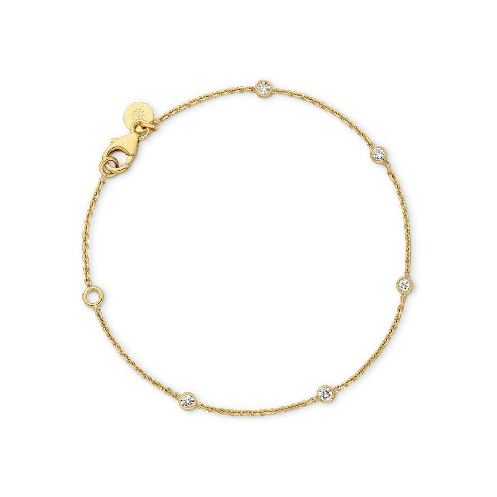 Bracelet Arthus Bertrand Chaîne Forçat Limé en or jaune et diamant vue 1