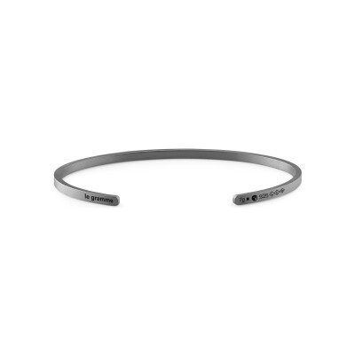 le gramme ribbon bracelet, brushed silver and PVD, 7 grams view 1
