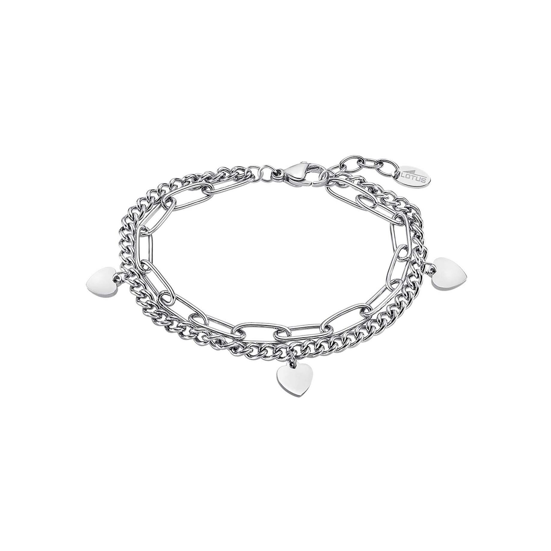 Bracelet Lotus Style Woman's Heart en acier vue 1