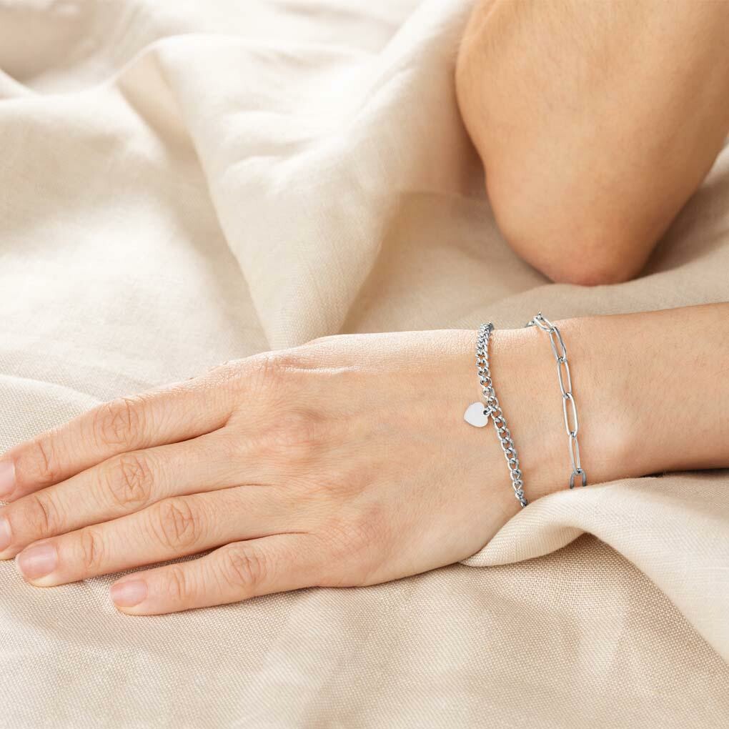 Bracelet Lotus Style Woman's Heart en acier vue 2