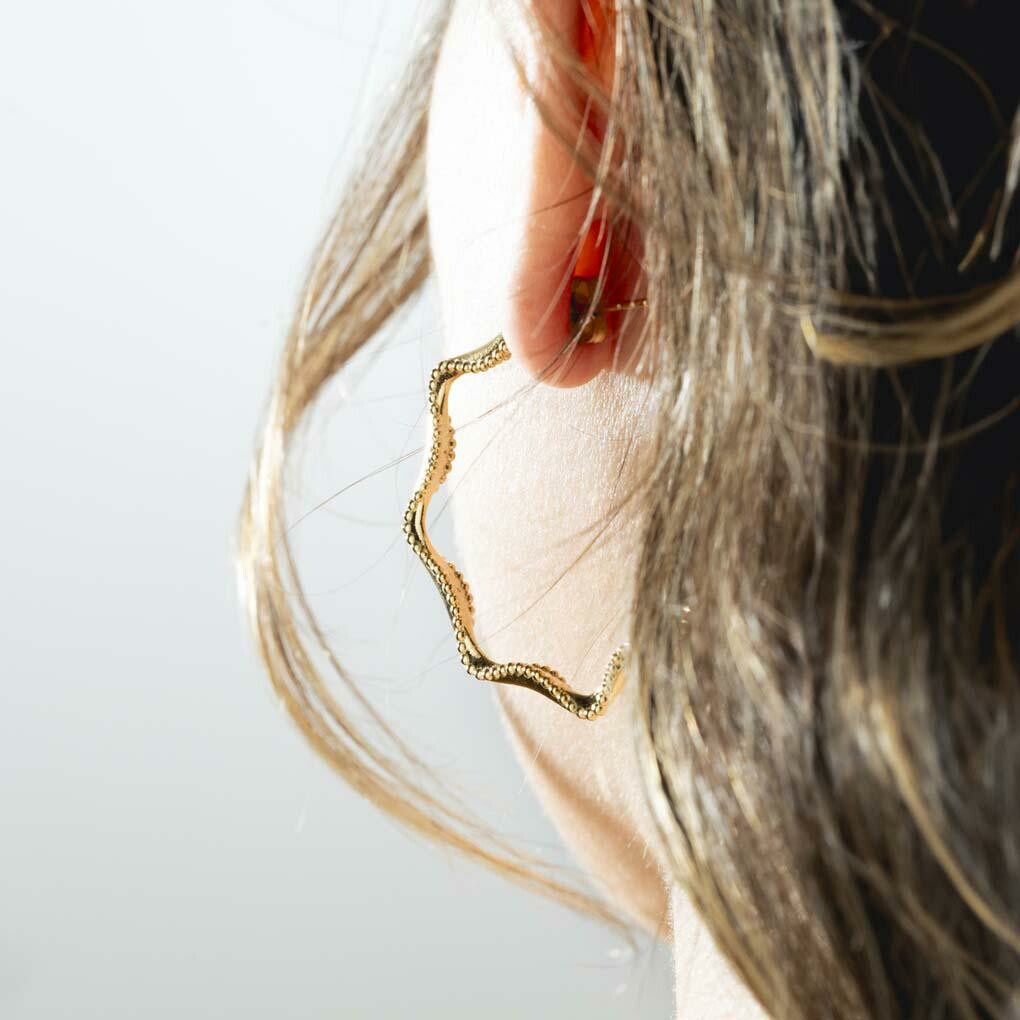 Boucles d'oreilles Lotus Style Urban Woman en acier vue 2
