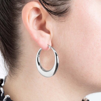 Boucles d'oreilles Lotus Urban woman en acier vue 2