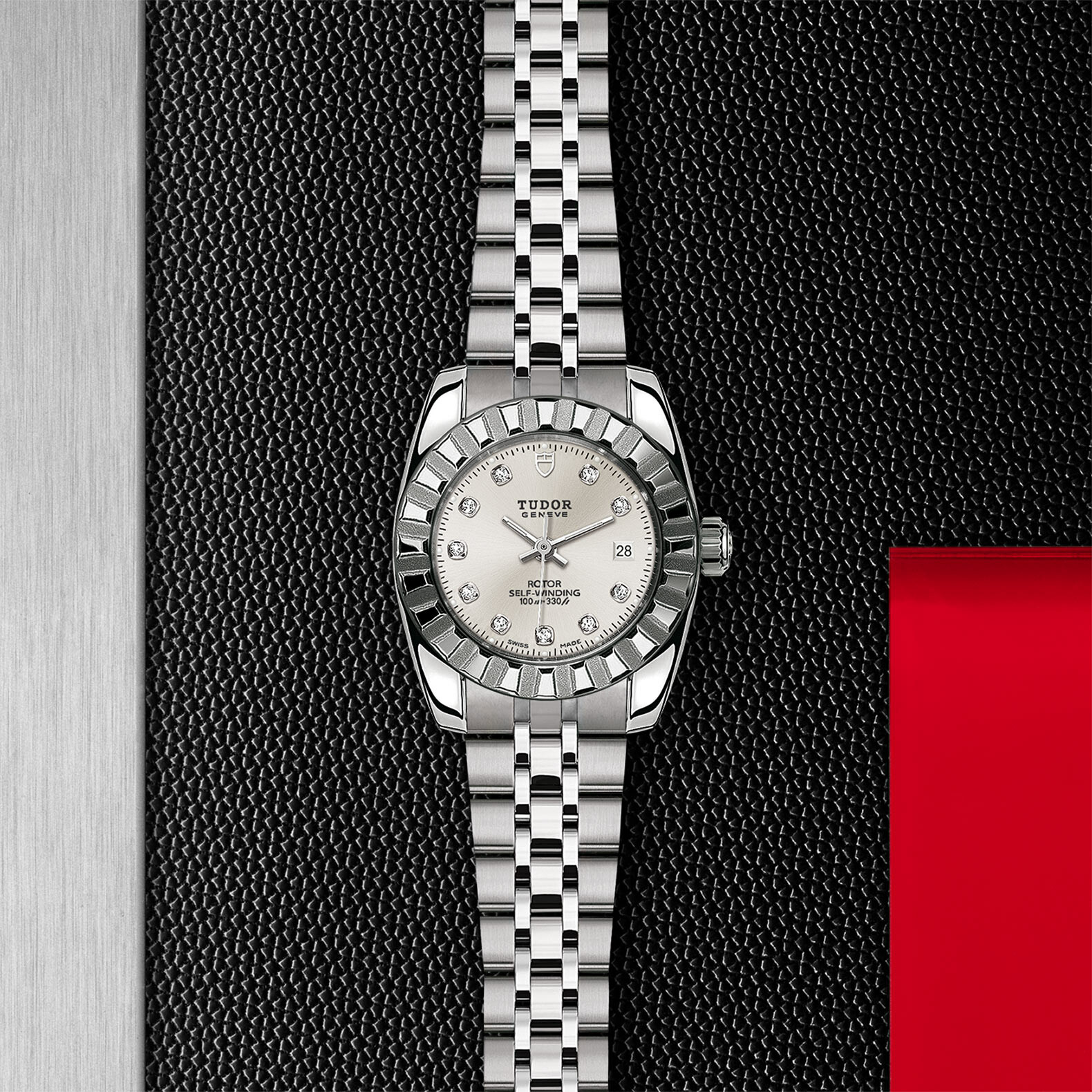 Purchase TUDOR Classic Date, steel case, 28mm, dial set with diamonds