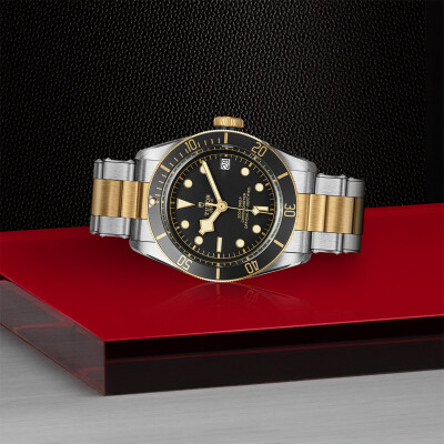 TUDOR Black Bay S&G watch, 41 mm steel case, steel and gold bracelet view 3