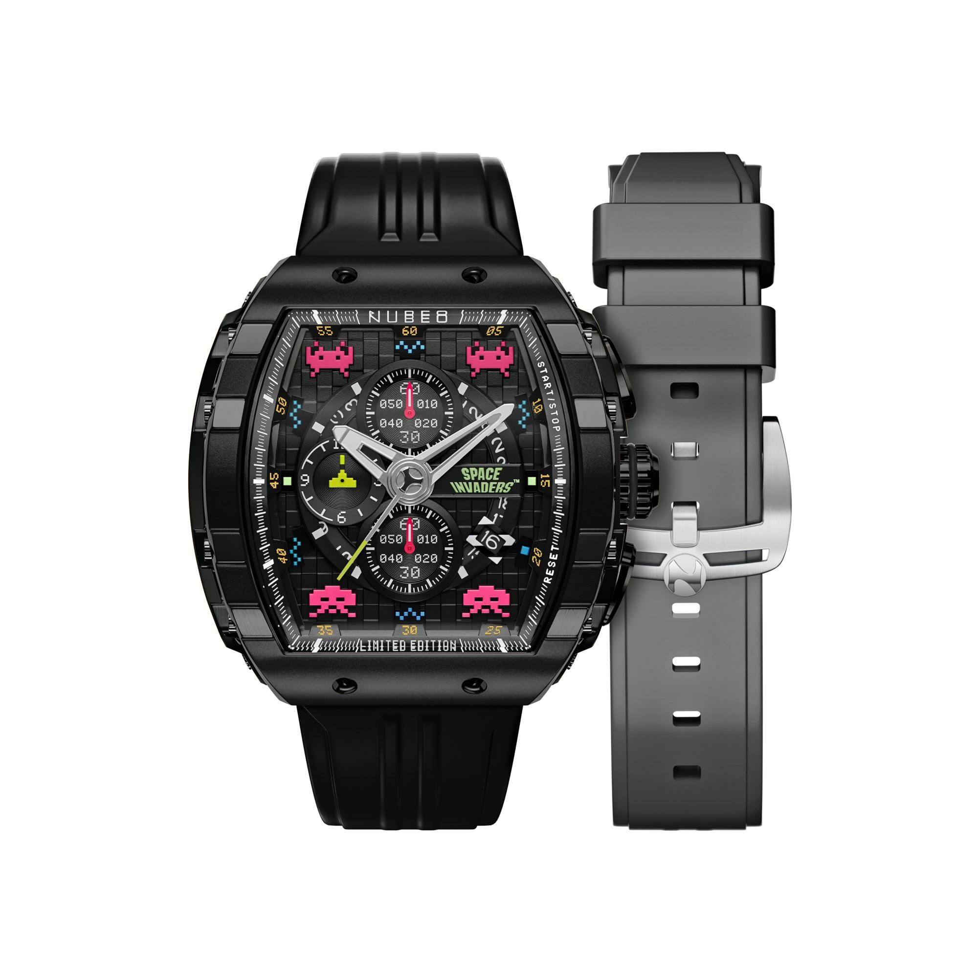 Montre Nubeo Magellan Chronograph Space Invaders Limited Edition NB-6024-SI-08 vue 2
