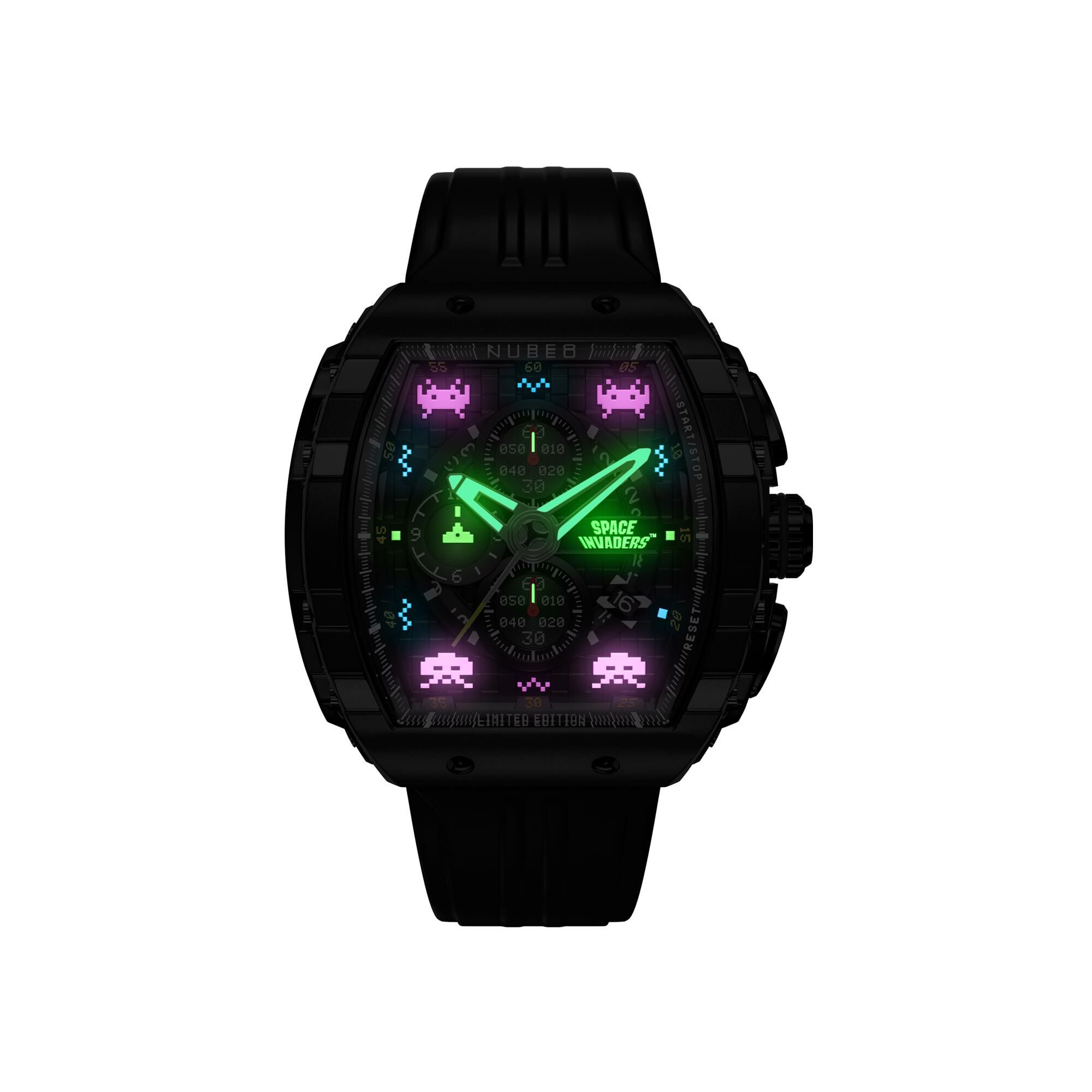 Montre Nubeo Magellan Chronograph Space Invaders Limited Edition NB-6024-SI-08 vue 3