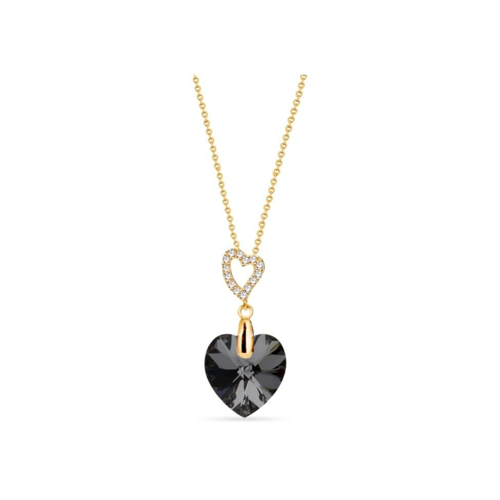 Collier Spark Amore en argent plaqué or jaune et cristaux vue 1