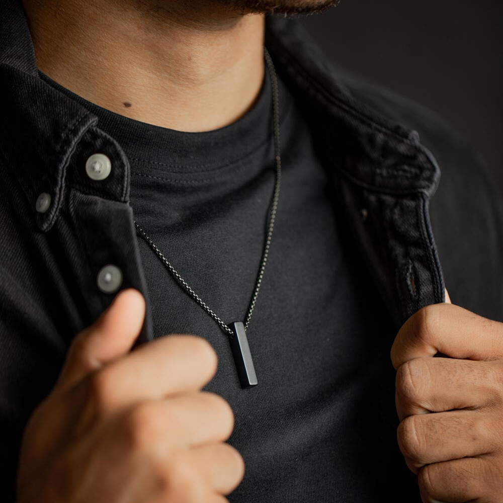 Collier Gemini Classics en acier et agate vue 2