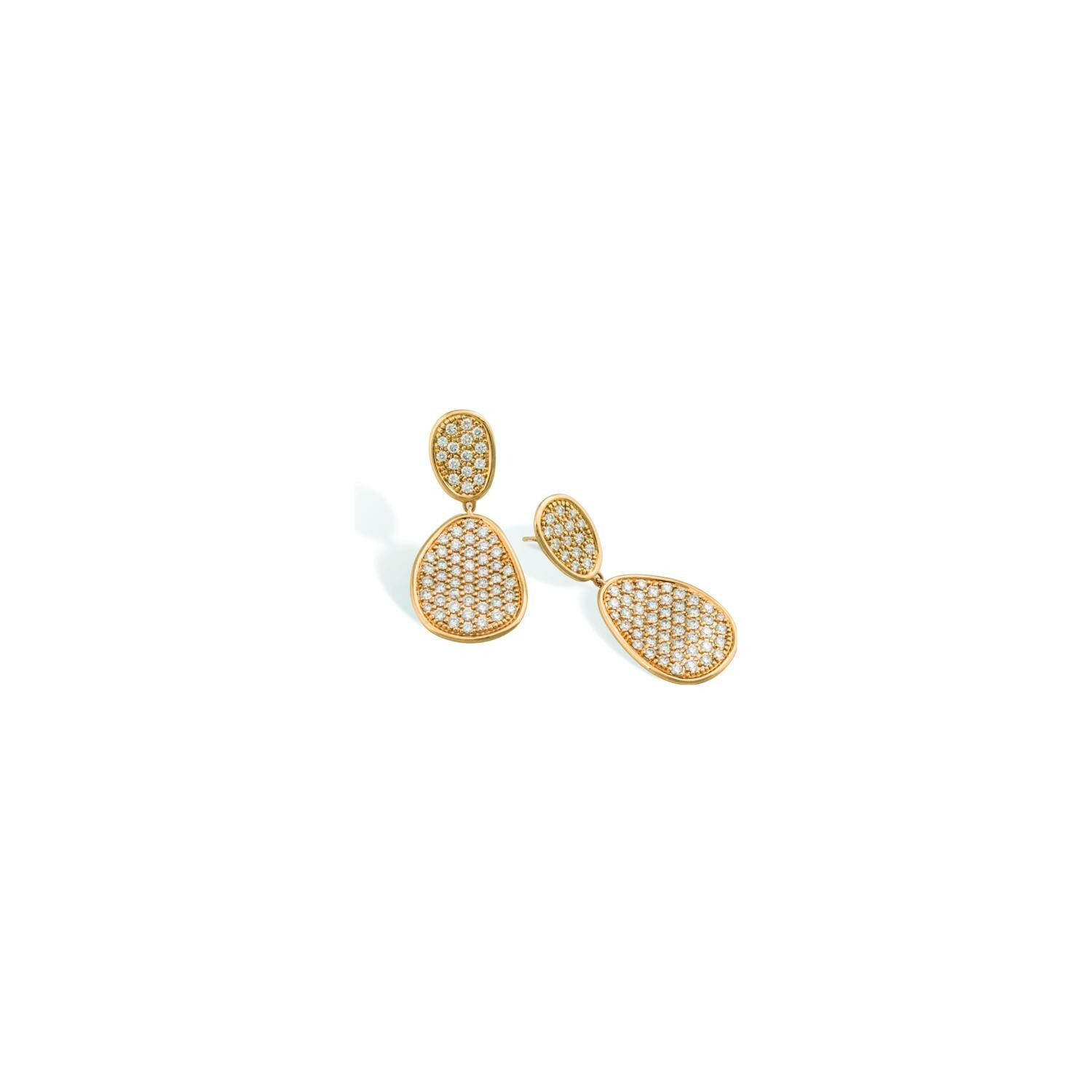 Boucles d'oreilles Marco Bicego Lunaria Alta en or jaune et diamants
