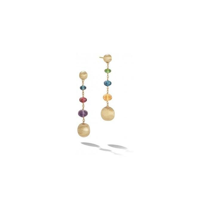 Boucles d'oreilles Marco Bicego Africa en or jaune et pierres fines