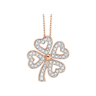 Collier or rose et diamants vue 3