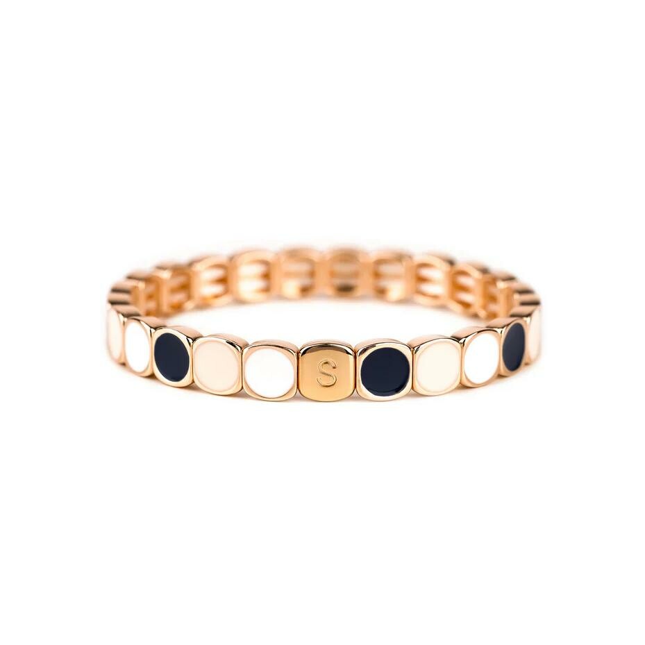 Bracelet Simone à Bordeaux Colormind Midi Long Island en métal doré émaillé 