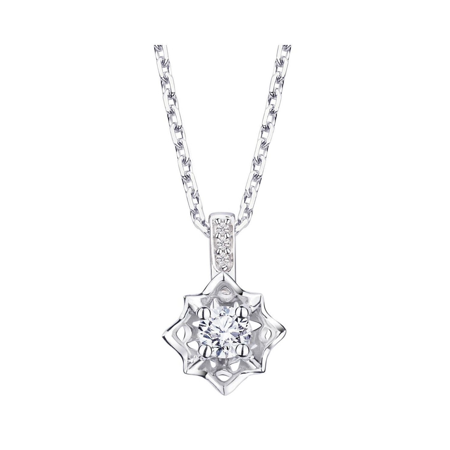 Pendentif Mauboussin Ma Reine d'Amour n°2 en or blanc et diamants