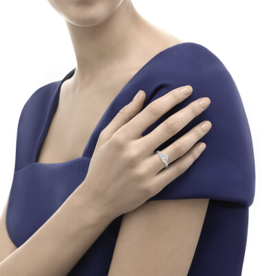 Solitaire Recarlo Anniversary Love en or blanc et diamant, taille 52 vue 2