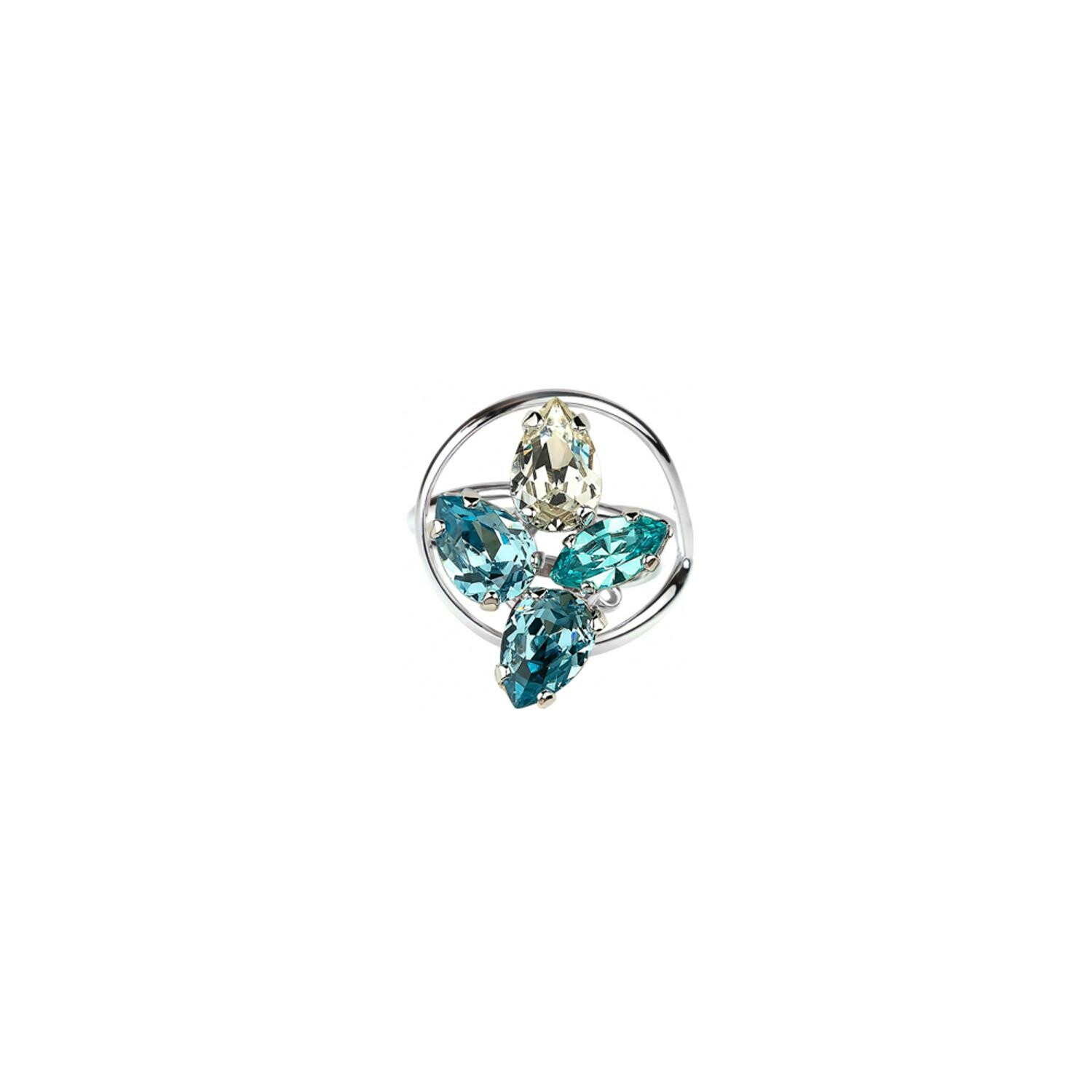 Charme Cristal SC Pour Bracelet - Métal Rhodié, Scintillant - Fermoir Mousqueton - 16x16 Mm