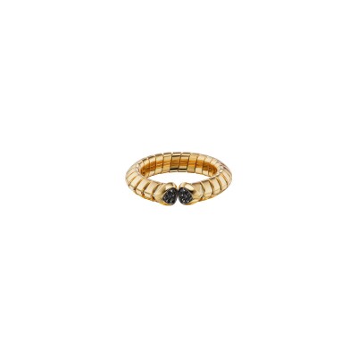 Bague Marina B Trisolina en or jaune et diamants noirs, taille 50 vue 1