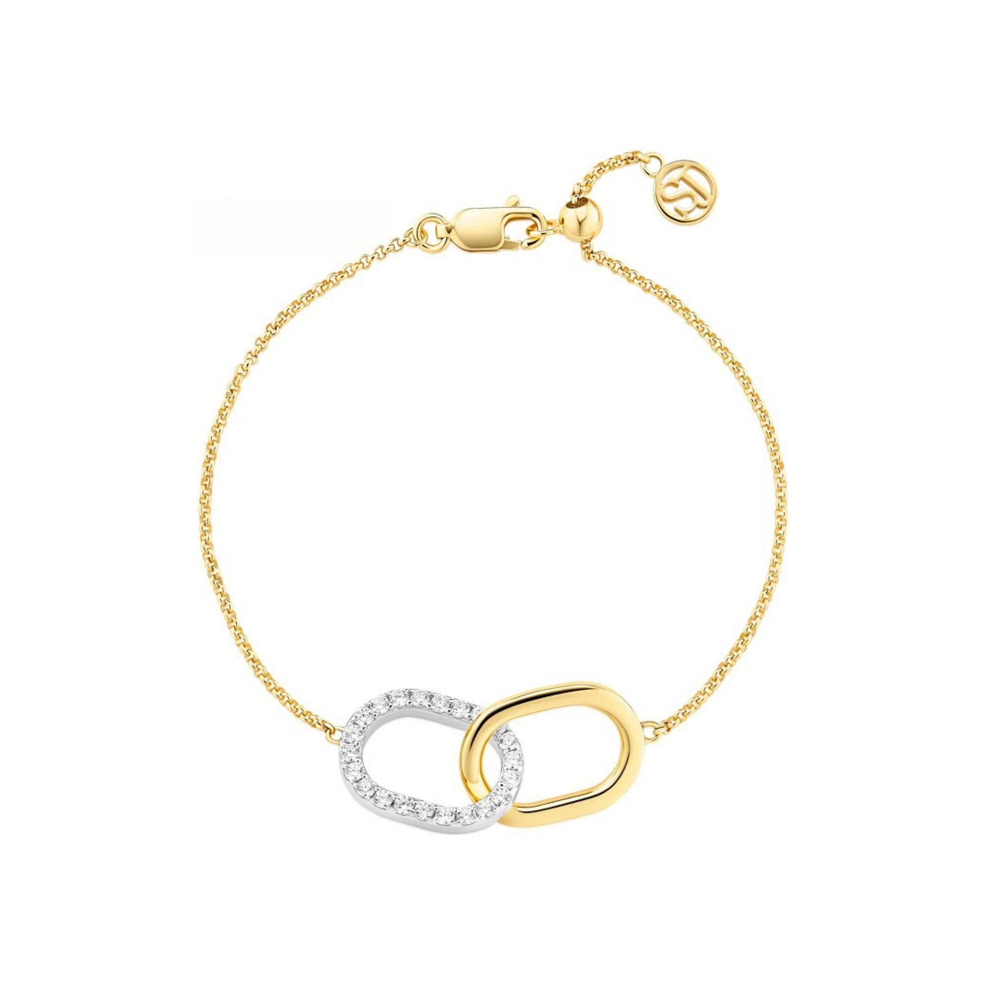 Bracelet Sif Jakobs Capizzi Due en argent plaqué or jaune et zircons