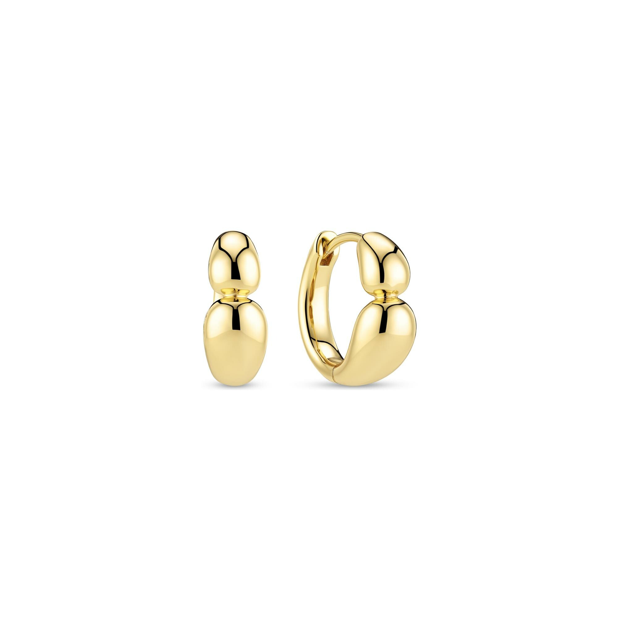 Boucles d'oreilles Sif Jakobs Goccia Creolo Piccolo Pianura en argent plaqué or jaune