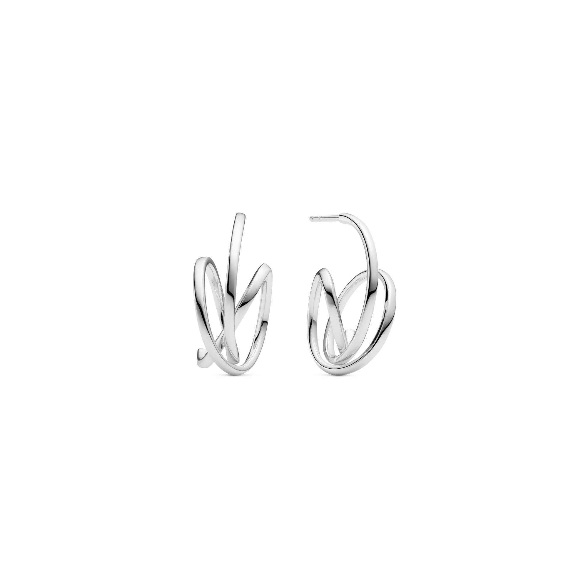 Boucles d'oreilles Sif Jakobs Spirale Piccolo en argent plaqué or jaune et zircons