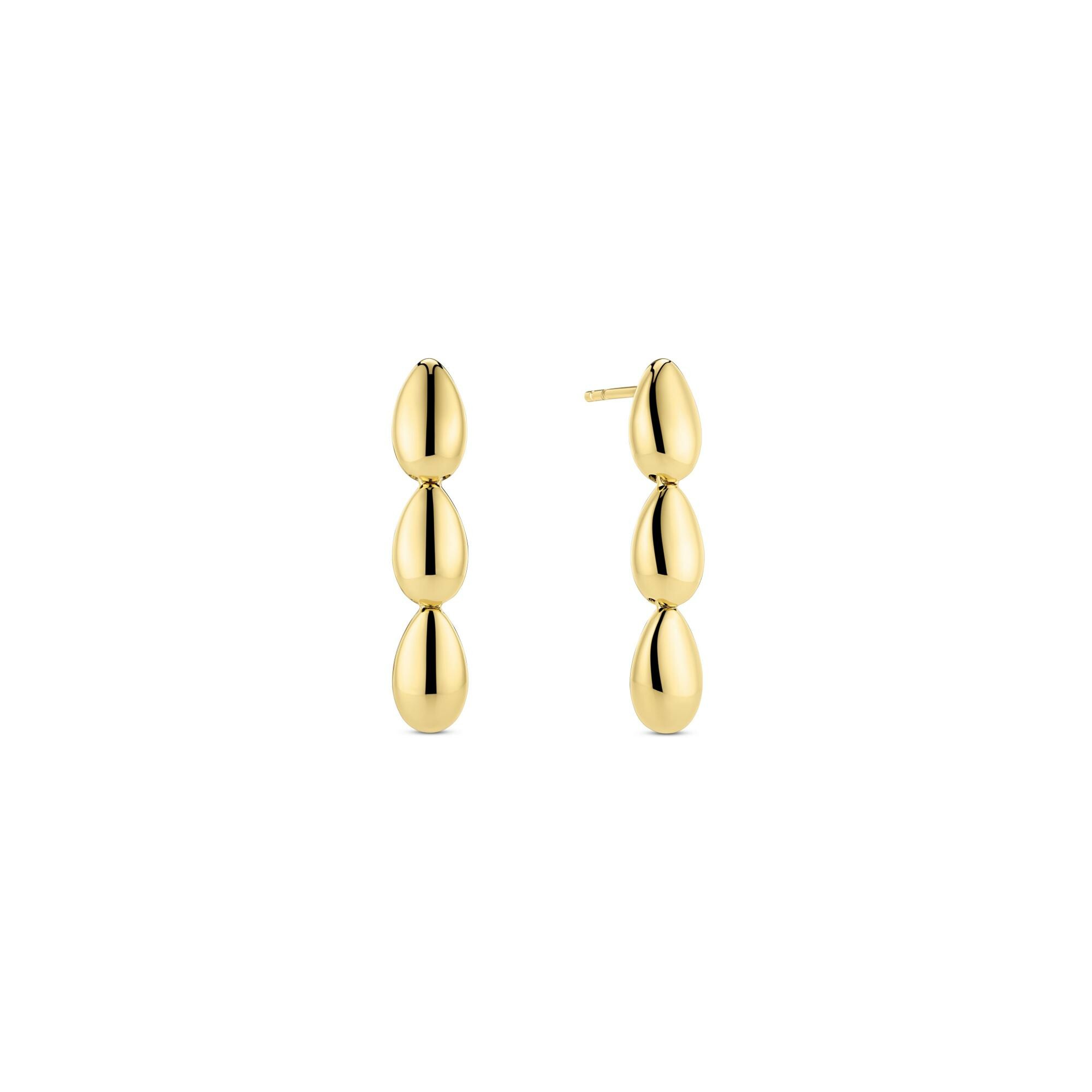 Boucles d'oreilles Sif Jakobs Goccia Tre Pianura en argent plaqué or jaune