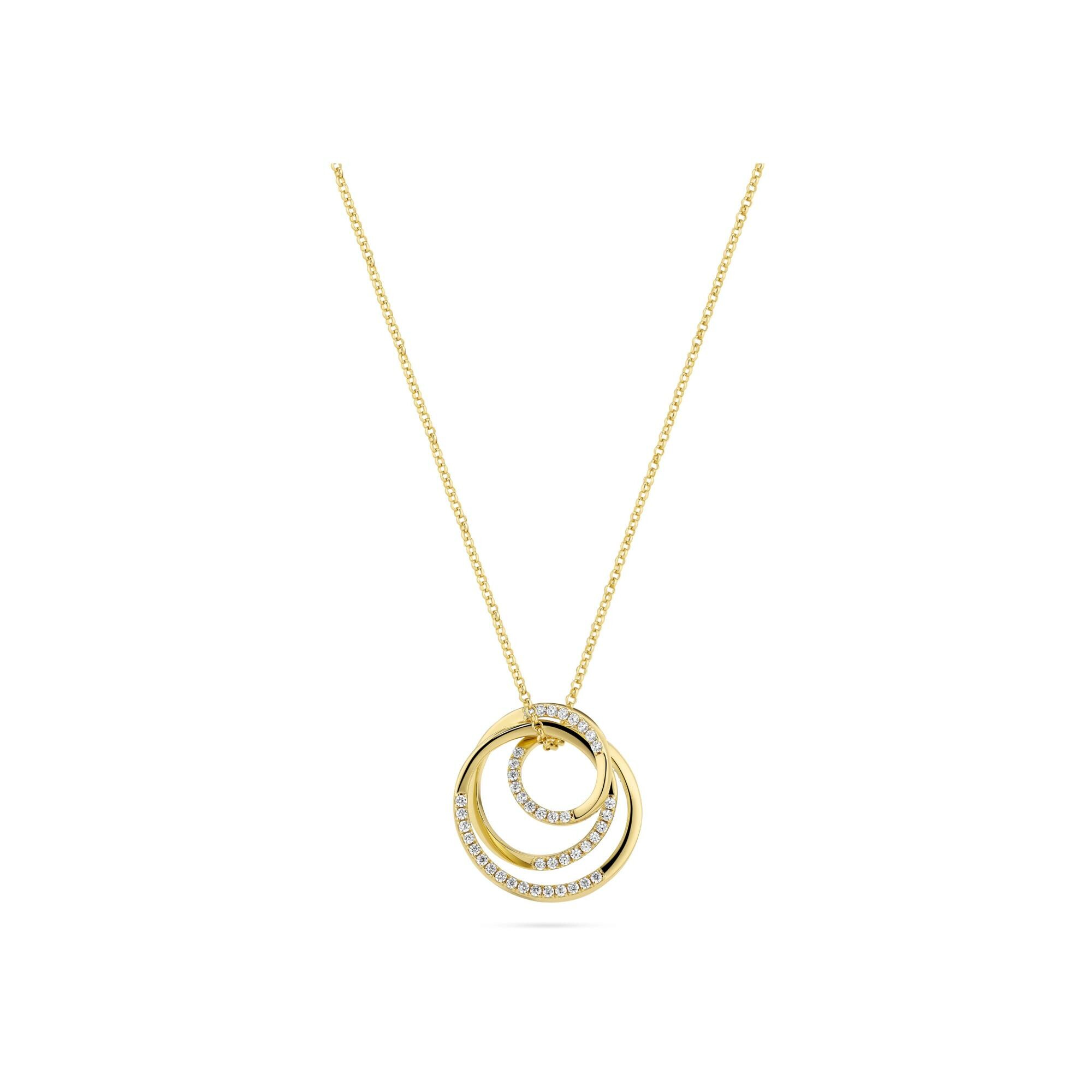 Collier Sif Jakobs Spirale en argent plaqué or jaune et zircons