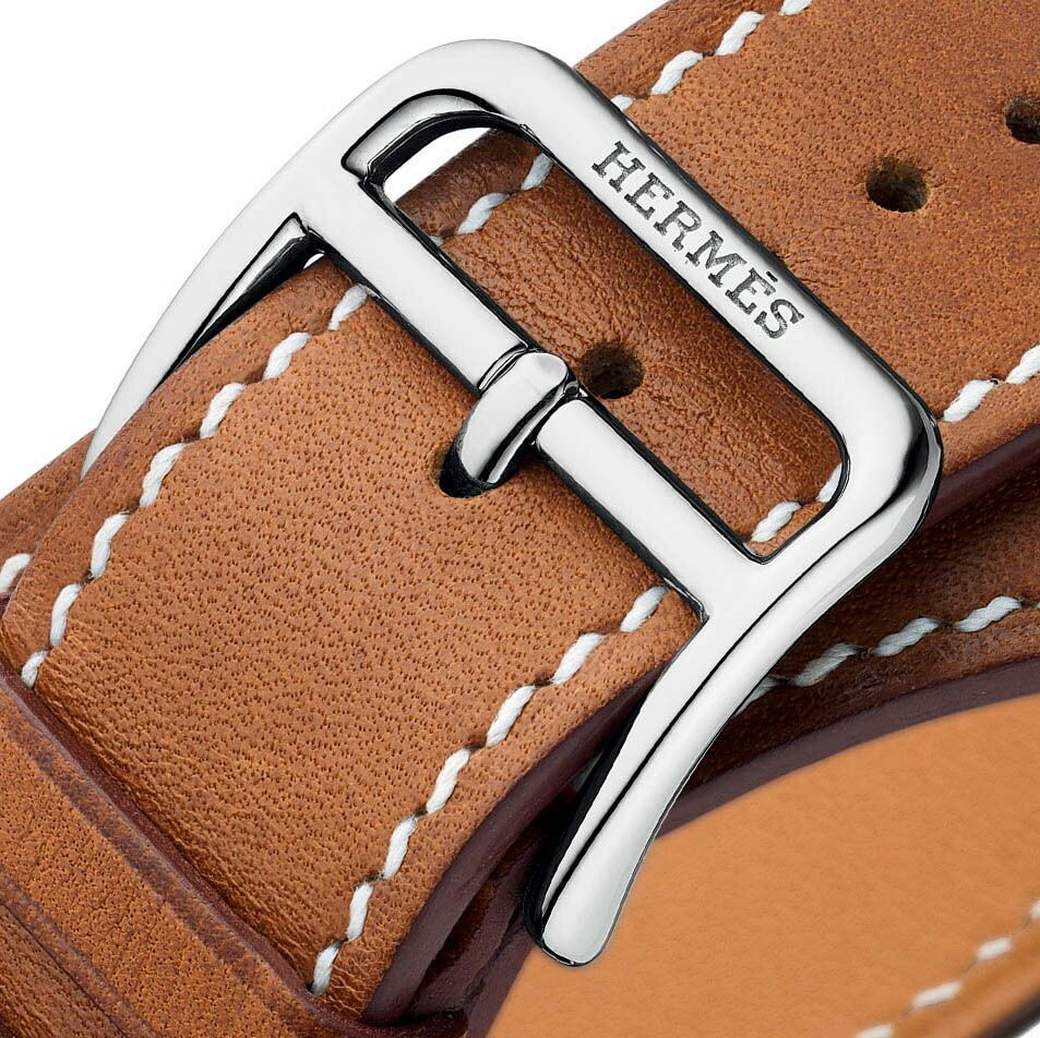 Bracelet Cuir 19mm Pour Montre Hermès CAPE COD / HEURE H Double Tour - Sangle De Rechange En Cuir Véritable