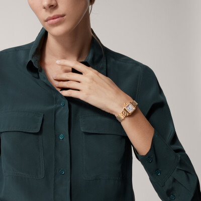 Montre Panthère De Cartier PM Petit modèle, mouvement quartz, or rose, diamants vue 8