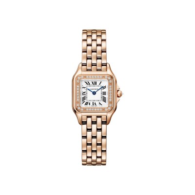 Montre Panthère De Cartier PM Petit modèle, mouvement quartz, or rose, diamants vue 1