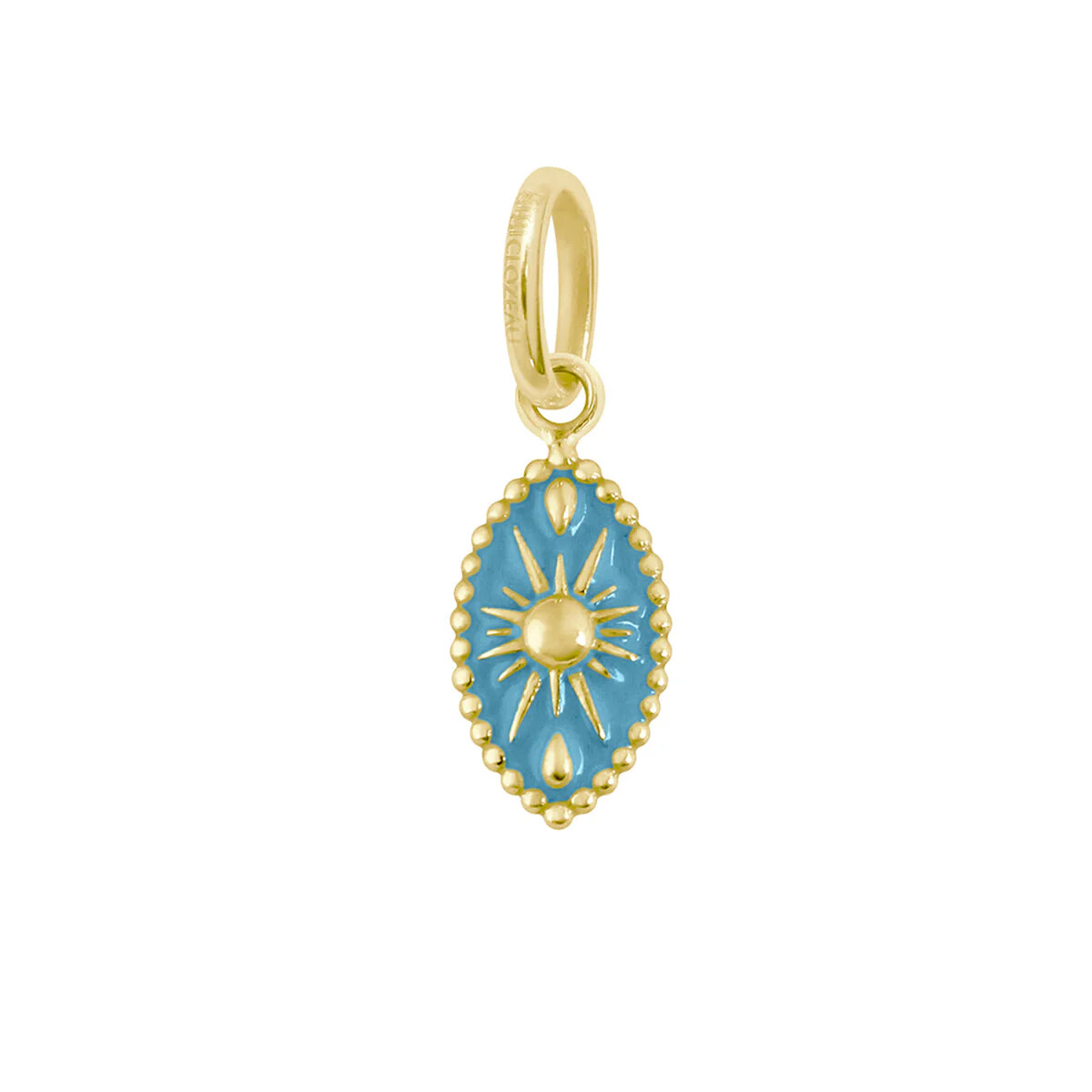 Pendentif Gigi Clozeau Karma en or jaune et résine turquoise